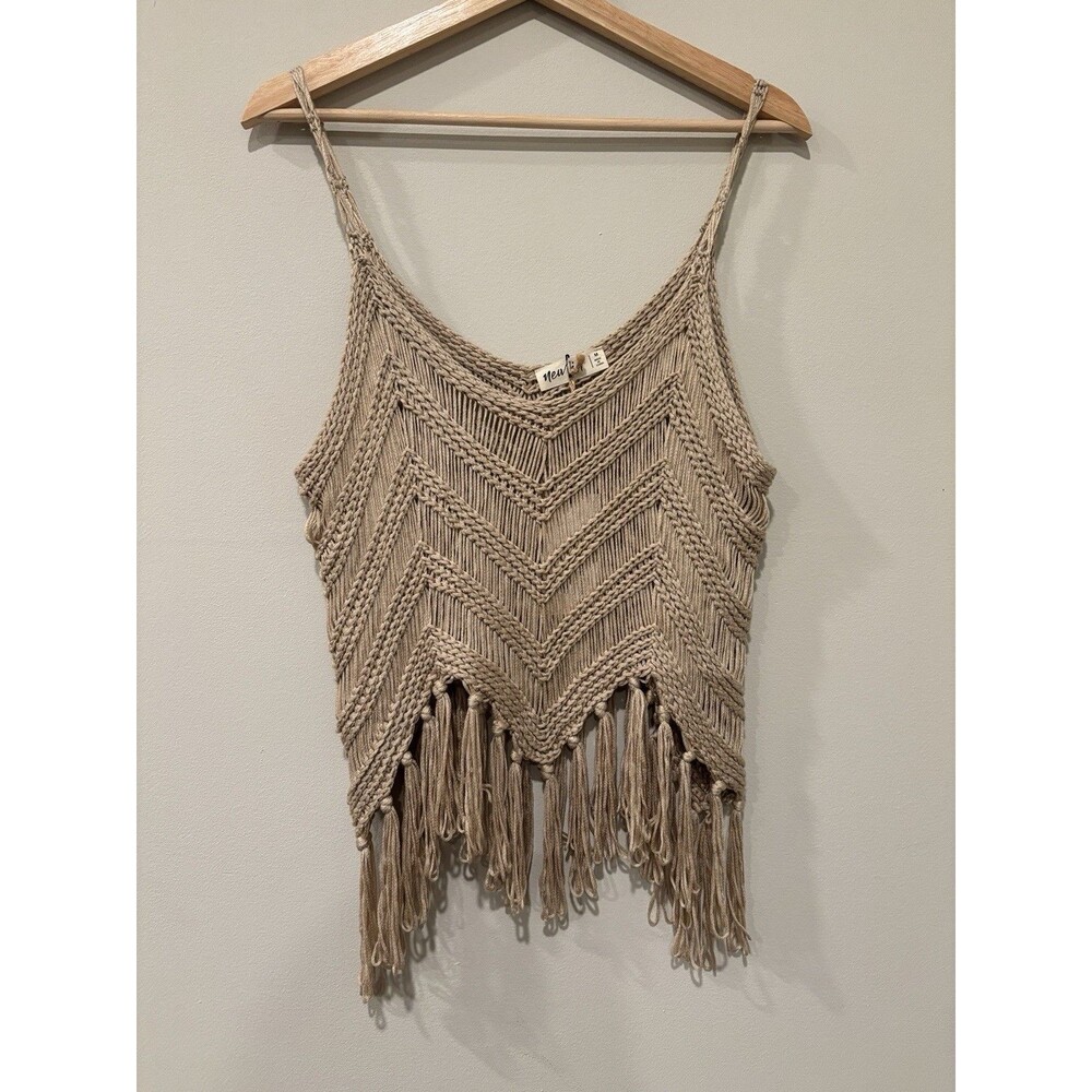 Crochet Women’s Size M Beige Cropped Knitted ‎ Festival